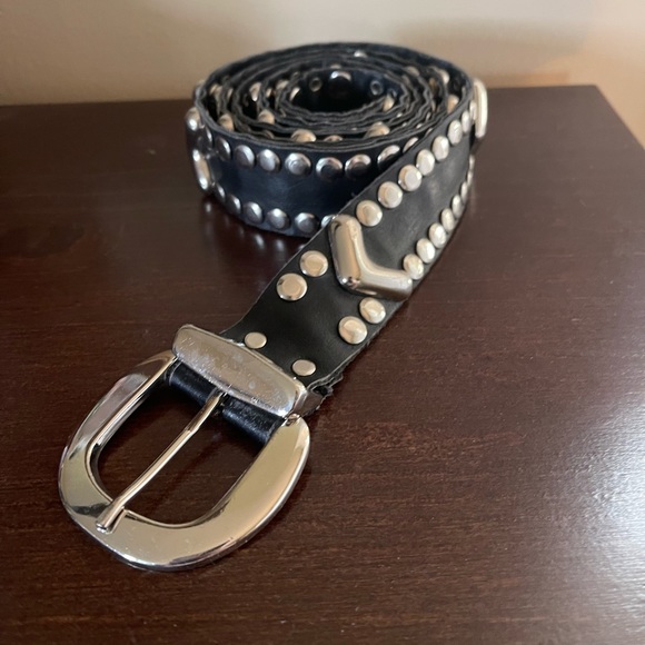 Handmade Genuine Leather Silver Studded Belt - Picture 5 of 9